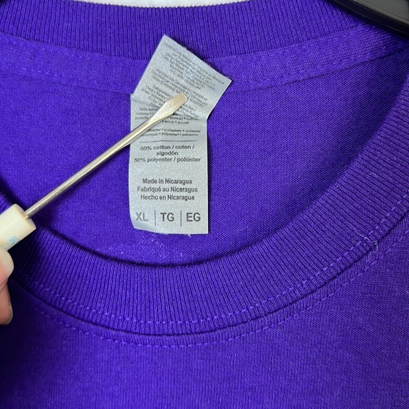 Gildan Men’s Short Sleeve T-shirt Central Football Purple Gold Size XL - Picture 5 of 9